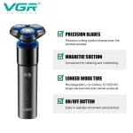 ماشین اصلاح موی صورت چرخشی وی جی ار مدل V-325 - تصویر 3
