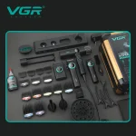 ست سشوار و ماشین اصلاح موی سر و صورت شارژی وی جی آر مدل Stepless pro مجموعه ۴ عددی - تصویر 5