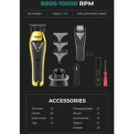 ماشین اصلاح موی سر و صورت وی جی آر مدل V-994 - تصویر 2